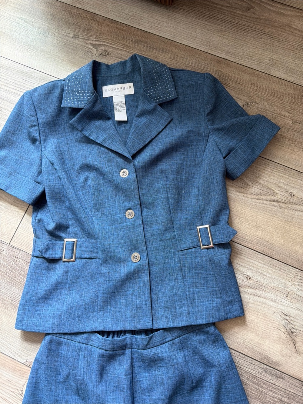Vintage 90s women’s size 10 two-piece pant suit by Sag Harbor. Blue. Great cond. - Picture 16 of 17